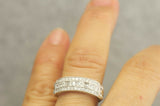 3Ct Round Cut Diamond Antique Cluster Engagement Ring 14K White Gold Finish