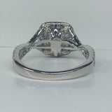 2.1ct Princess Diamond Engagement Ring Dual Halo Split Band 14k White Gold Over