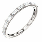 3ct Baguette Diamond Minimalist Eternity Wedding Ring Band 14k White Gold Finish