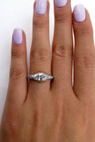 5Ct East West Marquise Cut Diamond Vintage Engagement Ring 14K White Gold Over