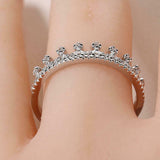 1ct Round Cut Diamond Engagement Ring Princess Crown Tiara 14k White Gold Finish