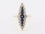 2.5ct Round Cut Blue Sapphire Engagement Ring Halo Vintage 14k Yellow Gold Over