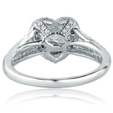 2.3ct Heart Cut Diamond Engagement Ring Split Shank Halo 14k White Gold Finish