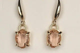 1ct Oval Cut Peach Morganite Classic Drop Earring Women 14k Yellow Gold Finish