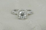 4Ct Round Diamond Elegant Gatsby Solitaire Engagement Ring 14K White Gold Finish