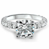 2Ct Round Cut Diamond Solitaire with Accents Engagement Ring 18K White Gold Over