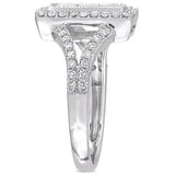 3Ct Princess Cut Diamond Halo Split Shank Engagement Ring 14K White Gold Finish