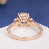 1ct Round Cut Peach Morganite Engagement Ring 14k RoseGold Over Accent Solitaire