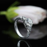 2.3ct Round Cut VVS1D Diamond Engagement Ring 14k White Gold Finish Three Stone