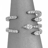 3Ct Marquise Cut Diamond Unique Open Wrap Engagement Ring 14K White Gold Finish