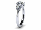 1.5ct Round Cut Diamond Three Stone Style Engagement Ring 14k WY Gold Finish