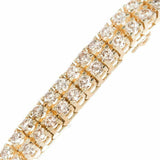 10Ct Round Cut VVS1D Two Row Design Tennis Bracelet 14K Yellow Gold Finish