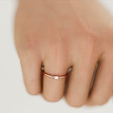 Petite Solitaire Engagement Ring 0.2ct Baguette Cut Diamond 14k Rose Gold Finish