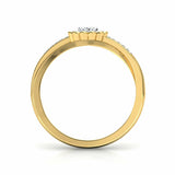 1.6ct Engagement Ring Round Cut Diamond Halo Floral Split 14k Yellow Gold Finish