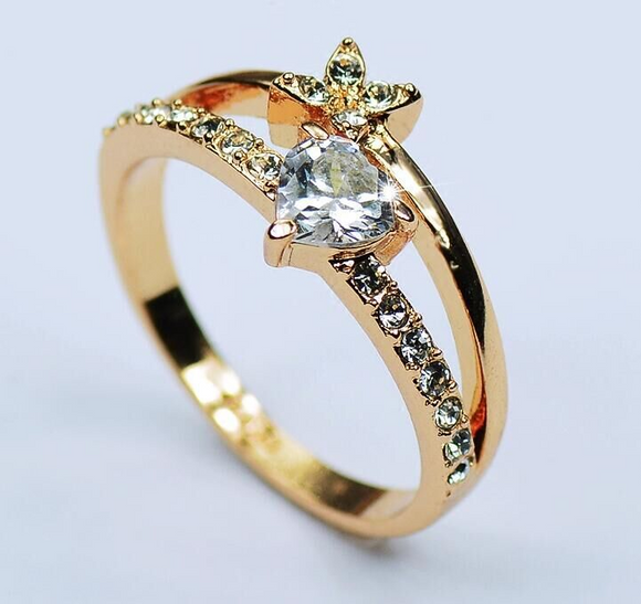 1.7ct Heart Cut Diamond Engagement Ring 14k Yellow Gold Finish Split Shank Women