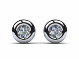 0.5ct Round Cut VVS1 Diamond Classic Covered Stud Earrings Women 14k Gold Finish