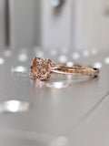 1ct Round Cut Simulated Peach Morganite Solitaire Ring 14k Yellow Gold Plated