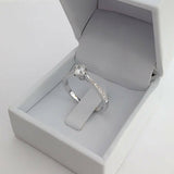 1ct Round Cut Diamond Delicate Solitaire Engagement Ring 14k White Gold Finish