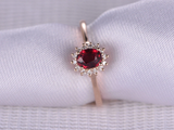 2ct Oval Pink Ruby Engagement Ring Diamond Floral Solitaire 14k Rose Gold Finish