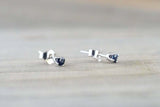 0.2ct Round Cut Blue Sapphire 4 Prong Solitaire Stud Earrings 14k WhiteGold Over