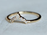 1.2ct Engagement Ring Pear Cut Diamond Crown Minimalist 14k Yellow Gold Finish