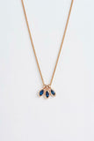 0.2ct Marquise Cut Blue Sapphire Pendant Leaf Petal Minimalist 14k RoseGold Over