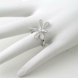 1.28ct Oval Cut Diamond Engagement Ring Dragonfly Design 14k White Gold Finish