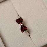 1ct Heart Cut Red Garnet Bow Shape Love Gift Engagement Ring 14k White Gold Over