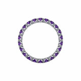 2.5ct Round Purple Amethyst Wedding Band Iced Full Eternity 14k White Gold Over