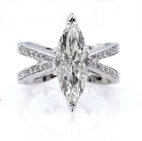 5Ct Marquise Cut Diamond Reverse Split Shank Engagement Ring 14K White Gold Over