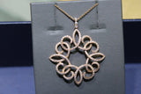 2ct Round Cut Diamond Fleur de Lis Style Pendant 14k Rose Gold Finish NO CHAIN