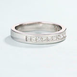 Channel Set Half Eternity Band 0.7ct Princess Cut Diamond 14k White Gold Finish