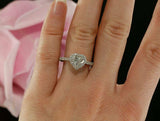 1.5ct Heart Cut Diamond Valentine Solitaire Engagement Ring 14k WhiteGold Finish