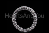 2ct Heart Cut Simulated Diamond Iced Eternity Wedding Band 14k White Gold Plated