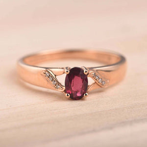 1ct Oval Cut Pink Ruby Solitaire Promise Women Engagement Ring 14k RoseGold Over