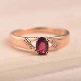 1ct Oval Cut Pink Ruby Solitaire Promise Women Engagement Ring 14k RoseGold Over