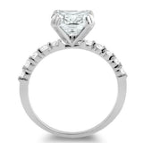 3ct Cushion Cut Diamond Engagement Ring Stackable Trio Set 14k White Gold Finish