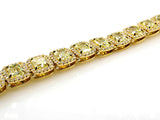 20Ct Radiant Yellow Sapphire Gatsby Halo Tennis Bracelet 14K Yellow Gold Finish