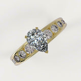 3.9ct Pear Cut Diamond Solitaire Stylish Bezel Accent Ring 14k YellowGold Finish