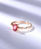 1ct Oval Pink Ruby Vintage Diamond Solitaire Engagement Ring 14k Rose Gold Over