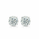 2Ct Round Cut VVS1 Diamond Classic Solitaire Stud Earrings 14K White Gold Finish