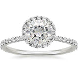 4Ct Round Cut Diamond High Set Halo Women Engagement Ring 14K White Gold Finish