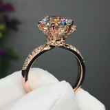 5Ct Round Cut Diamond Floral Inspire Cocktail Engagement Ring 14K Rose Gold Over