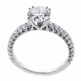 1ct Round Cut Diamond Accent Solitaire Women Proposal Ring 14k White Gold Finish