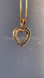 1ct Baguette Simulated Diamond Heart Valentine Pendant 14k Yellow Gold Plated