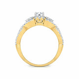 2ct Engagement Ring Round Cut Diamond Halo Infinity Design 14k YellowGold Finish