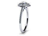 1.3ct Heart Cut Diamond Accent Halo Solitaire Engagement Ring 14k Gold Finish