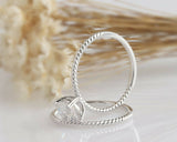 1.2ct Round Cut Diamond Engagement Ring Twist Rope Bridal Set 14k WhiteGold Over