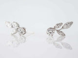 1.5ct Marquise Round Cut Diamond Floral Leaf Drop Earrings 14k White Gold Finish