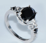 1Ct Oval Cut Black Diamond Elegant Solitaire Engagement Ring 14K White Gold Over